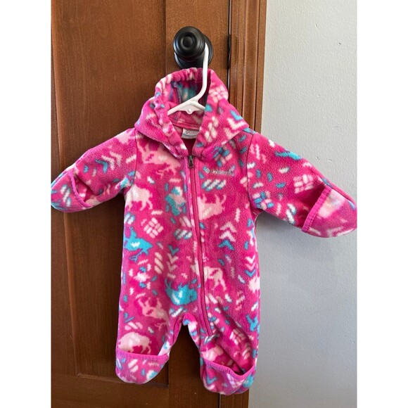 Columbia Pink Fleece Bunting 0-3 month - Picture 1 of 4